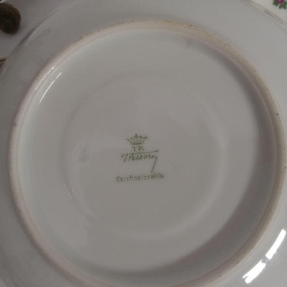 Rare Vintage 6 Pc. TK Thuny Czechoslovakia 6" Saucers  Porcelain REPLACEMENTS - Picture 3 of 5